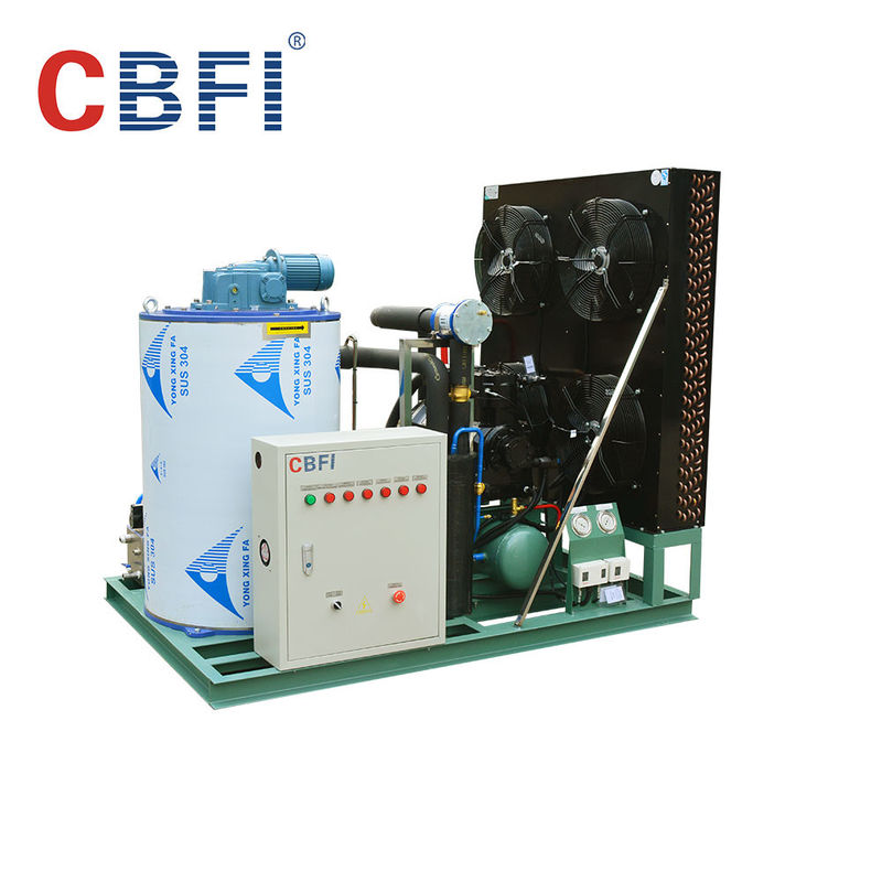 -5 ℃ Germany Bitzer Compressor Flake Ice Machine Air / Water Cooling